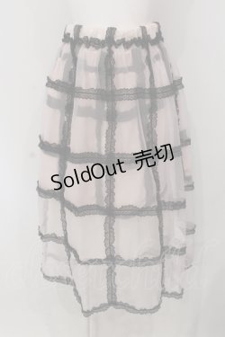 画像1: E hyphen world gallery / レースチェックオーガンジーミディスカート  ピンク O-25-04-26-067-LO-SK-IG-OS