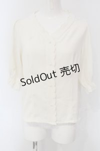an another angelus / 袖カットワークブラウス  アイボリー O-25-04-26-068-CA-BL-IG-OS