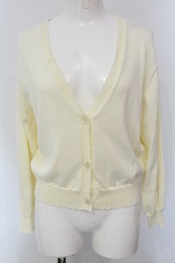 画像1: F&A / クリアマーガレット釦UVカットニットカーディガン  アイボリー O-25-04-26-069-LO-TO-IG-OS