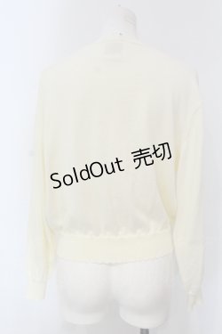 画像2: F&A / クリアマーガレット釦UVカットニットカーディガン  アイボリー O-25-04-26-069-LO-TO-IG-OS