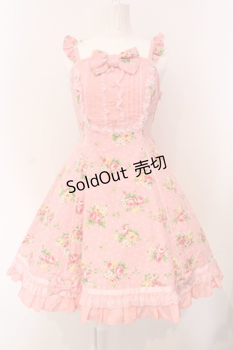 画像1: Angelic Pretty / ローズアフタヌーンジャンパースカート  ピンク O-25-04-26-008-AP-OP-OW-OS (1)