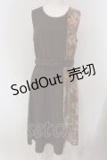 axes femme / パッチワークノースリワンピ  ブラウン O-25-04-26-071-AX-OP-IG-OS