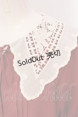 画像2: axes femme / バラ刺繍襟ブラウス  アカ O-25-04-26-072-AX-BL-IG-OS