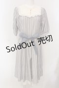 axes femme / ブロッキングストライプワンピース M 公式色展開 ブルー O-25-04-26-074-AX-OP-IG-OS