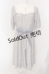 axes femme / ブロッキングストライプワンピース M 公式色展開 ブルー O-25-04-26-074-AX-OP-IG-OS