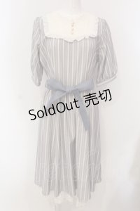 axes femme / ブロッキングストライプワンピース M 公式色展開 ブルー O-25-04-26-074-AX-OP-IG-OS
