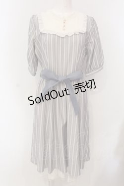 画像1: axes femme / ブロッキングストライプワンピース M 公式色展開 ブルー O-25-04-26-074-AX-OP-IG-OS