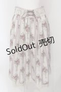 axes femme / シャンデリアフラワー柄スカート F アイボリー×ピンク O-25-04-26-076-AX-SK-IG-OS