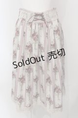 axes femme / シャンデリアフラワー柄スカート F アイボリー×ピンク O-25-04-26-076-AX-SK-IG-OS