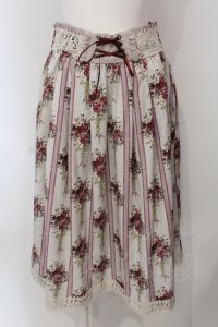 axes femme / シャンデリアフラワー柄スカート F アイボリー×ピンク O-25-04-26-076-AX-SK-IG-OS