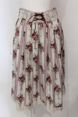 画像1: axes femme / シャンデリアフラワー柄スカート F アイボリー×ピンク O-25-04-26-076-AX-SK-IG-OS