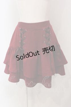 画像1: axes femme POETIQUE / レースアップフリルスカート M ワイン O-25-04-26-078-AX-SK-OW-OS