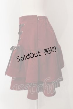 画像2: axes femme POETIQUE / レースアップフリルスカート M ワイン O-25-04-26-078-AX-SK-OW-OS