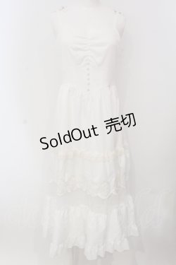 画像1: axes femme POETIQUE / イースターラビット刺繍ワンピース M キナリ O-25-04-26-079-AX-OP-OW-OS