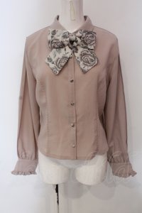 axes femme / ジャカードリボン付ブラウス F ピンク O-25-04-26-080-AX-BL-OW-OS