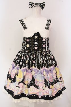 画像1: Angelic Pretty / Cotton Candy Shopサロペット  クロ O-25-04-26-009-AP-OP-OW-OS