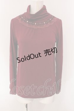 画像1: 【SALE】axes femme / ハシゴレース使いタートル M ワイン O-25-04-26-085-AX-TO-OW-ZT459