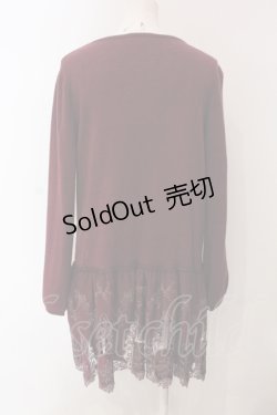 画像3: axes femme / 裾刺繍カーディガン M ワイン O-25-04-26-086-AX-TO-OW-OS