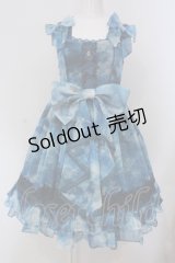 Angel　Cat / 空と海柄ジャンパースカート  ブルー O-25-04-26-012-LO-OP-OW-OS