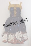 axes femme kawaii / 彼岸の白狐会柄ジャンスカ M パープル O-25-04-26-016-AX-OP-OW-OS