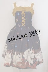 axes femme kawaii / 彼岸の白狐会柄ジャンスカ M パープル O-25-04-26-016-AX-OP-OW-OS