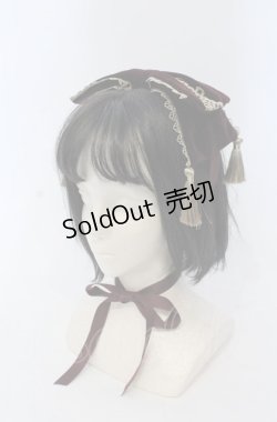 画像1: axes femme kawaii / タッセル付リボンヘッドドレス  ワイン O-25-04-27-035-AX-AC-OW-OS