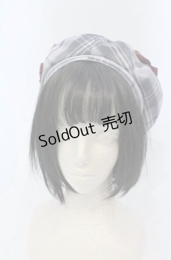 画像2: axes femme / パール付リボンチェックベレー  ラベンダー O-25-04-27-037-AX-AC-OW-OS