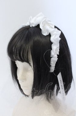 画像1: Fickle Bebe / サテンフリルカチューシャ  シロ O-25-04-27-042-0-AC-IG-OS