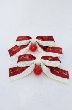 画像1: Amavel / Apple Cherryリボンクリップ  アイボリー×アカ O-25-04-27-056-CA-AC-IG-OS