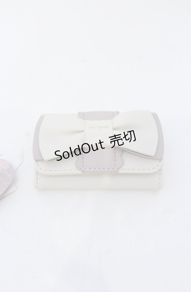 画像1: 【SALE】m petit by misako / AMリボンモチーフコインケース  漂白 O-25-05-27-1029-LO-ZA-OW-ZT444-F003 (1)