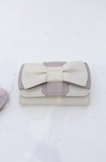 画像1: 【SALE】m petit by misako / AMリボンモチーフコインケース  漂白 O-25-05-27-1029-LO-ZA-OW-ZT444-F003 (1)