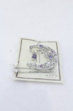 画像1: axes femme / シルクエトワールペアピンズ  シルバー×ラベンダー O-25-04-27-071-AX-AC-IG-OS