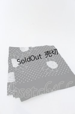 画像1: INGEBORG / カメリアリボンスカーフ  クロ×シロ O-25-04-27-082-LO-ZA-IG-ZT445-F005