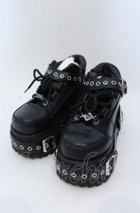 REFLEM / ボンテージデザインプラットフォームシューズ 23ｃｍ ブラック O-25-04-27-092-PU-SH-OW-OS