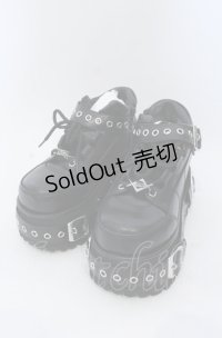 REFLEM / ボンテージデザインプラットフォームシューズ 23ｃｍ ブラック O-25-04-27-092-PU-SH-OW-ZT-K003