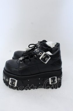 画像2: REFLEM / ボンテージデザインプラットフォームシューズ 23ｃｍ ブラック O-25-04-27-092-PU-SH-OW-OS