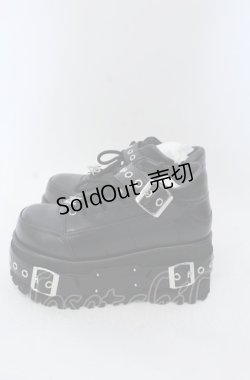 画像2: REFLEM / ボンテージデザインプラットフォームシューズ 23ｃｍ ブラック O-25-04-27-092-PU-SH-OW-ZT-K003