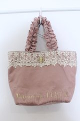 Maison de FLEUR / カメオレースフリルハンドルトートバッグ  ピンク O-25-04-27-013-LO-BG-IG-OS