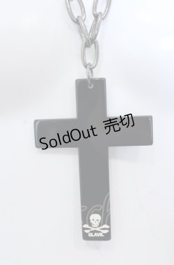 画像1: GLAVIL / BIGクロスネックレス  ブラック O-25-04-27-002-PU-AC-IG-OS