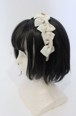 画像1: Melody BasKet / リボンいっぱいカチューシャ  アイボリー O-25-04-27-028-LO-AC-IG-OS