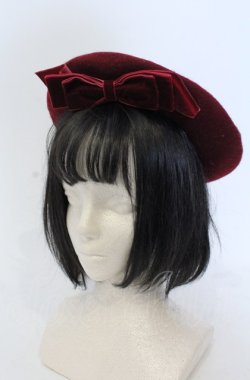 画像1: Maria pipi / ベルベットリボンベレー  ボルドー O-25-04-27-031-EL-AC-IG-OS