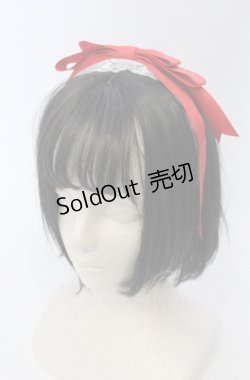 画像1: axes femme kawaii / レースリボンカチューシャ  アカ×シロ O-25-04-27-032-AX-AC-IG-OS