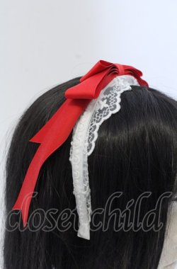 画像2: axes femme kawaii / レースリボンカチューシャ  アカ×シロ O-25-04-27-032-AX-AC-IG-OS
