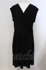 画像1: 【SALE】Jane Marple Dans Le Salon /カシュクールドレープワンピース　M　クロ　O-25-04-28-029-JM-OP-OW-ZT465 (1)