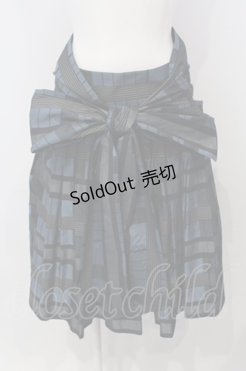 画像1: 【SALE】Jane Marple Dans Le Salon / ボーダーリボンスカート M アオ O-25-04-28-030-JM-SK-OW-ZT369 (1)