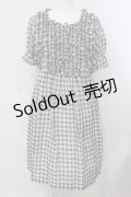 Jane Marple / シアーギンガムのフリルドレス M クロ O-25-04-28-006-JM-OP-OW-OS