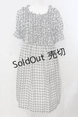 Jane Marple / シアーギンガムのフリルドレス M クロ O-25-04-28-006-JM-OP-OW-OS
