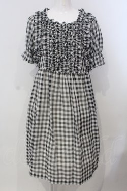 画像1: Jane Marple / シアーギンガムのフリルドレス M クロ O-25-04-28-006-JM-OP-OW-OS