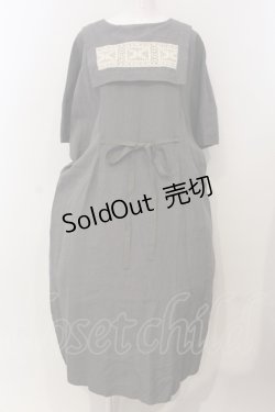 画像1: Jane Marple Dans Le Salon / Belgian linen puritan dress M グレー O-25-04-28-060-JM-OP-IG-OS