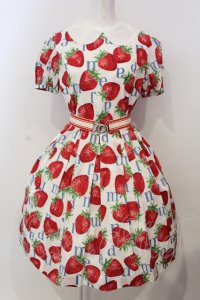 Jane Marple / Strawberry Meets Logoのワンピース M シロ O-25-04-28-007-JM-OP-OW-OS